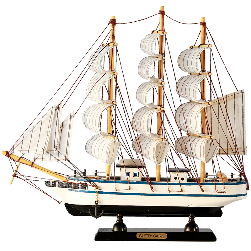 Wood crafts Chain Sailing Wooden Ship Model Living Room Partition Decoration Room Table Decorations