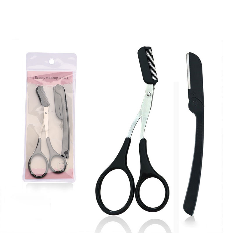Goods EyeBrow Knife Eyebrow Trimmer Repair Eyebrow Trimmer Knife TwoPiece Set Beauty Tools Eyebrow Scraping Tool Set