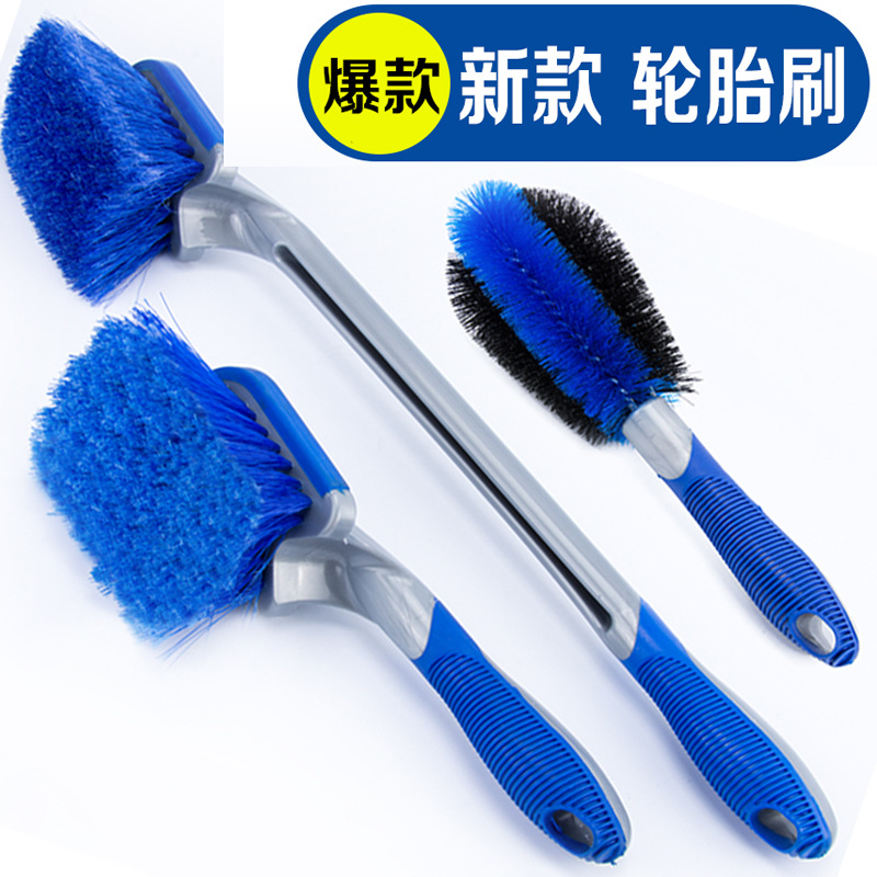 Car Wash Hub Brush Long-Handled Tire Brush Cleaning Tools Car Tire Brush Special Strong Decontamination