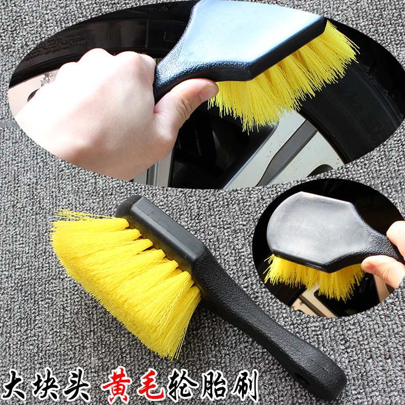 Car Wash Hub Brush Long-Handled Tire Brush Cleaning Tools Car Tire Brush Special Strong Decontamination