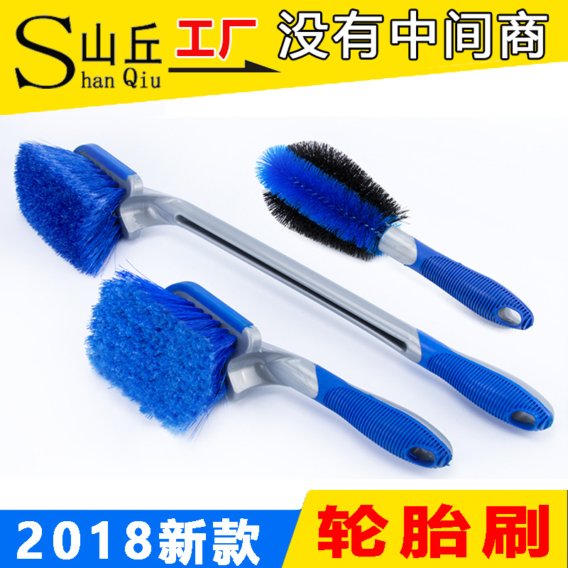 Car Wash Hub Brush Long-Handled Tire Brush Cleaning Tool Car Tire Brush Strong Decontamination Tool