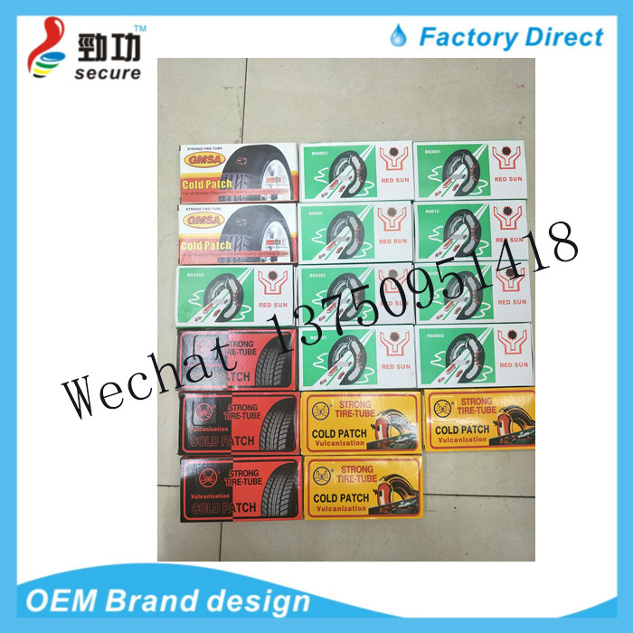 Mountain bike TIRE repair adhesive cold repair film 48 pieces of TIRE repair box with STRONG TIRE-TUBE