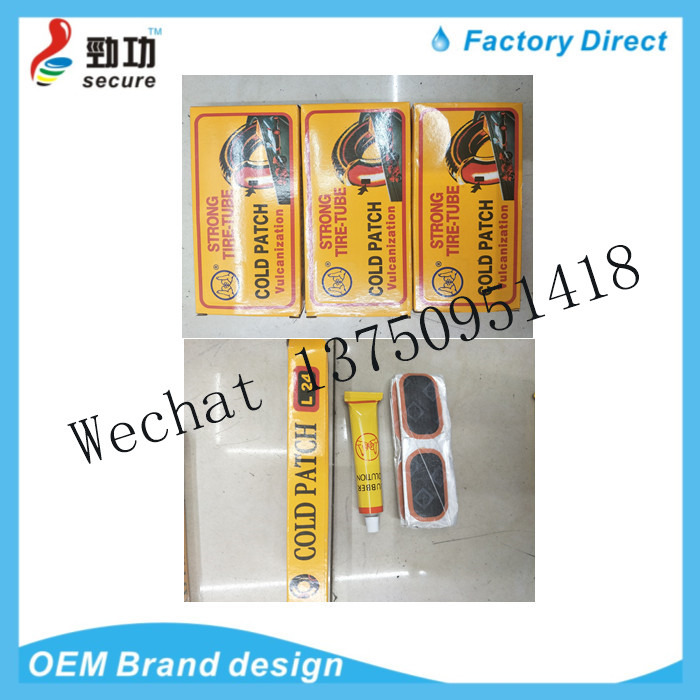 Mountain bike TIRE repair adhesive cold repair film 48 pieces of TIRE repair box with STRONG TIRE-TUBE