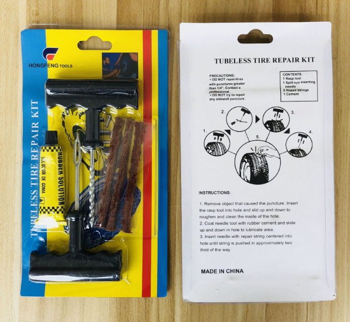 Portable automobile vacuum tire repair needle glue multifunctional repair tool repair kit manual package