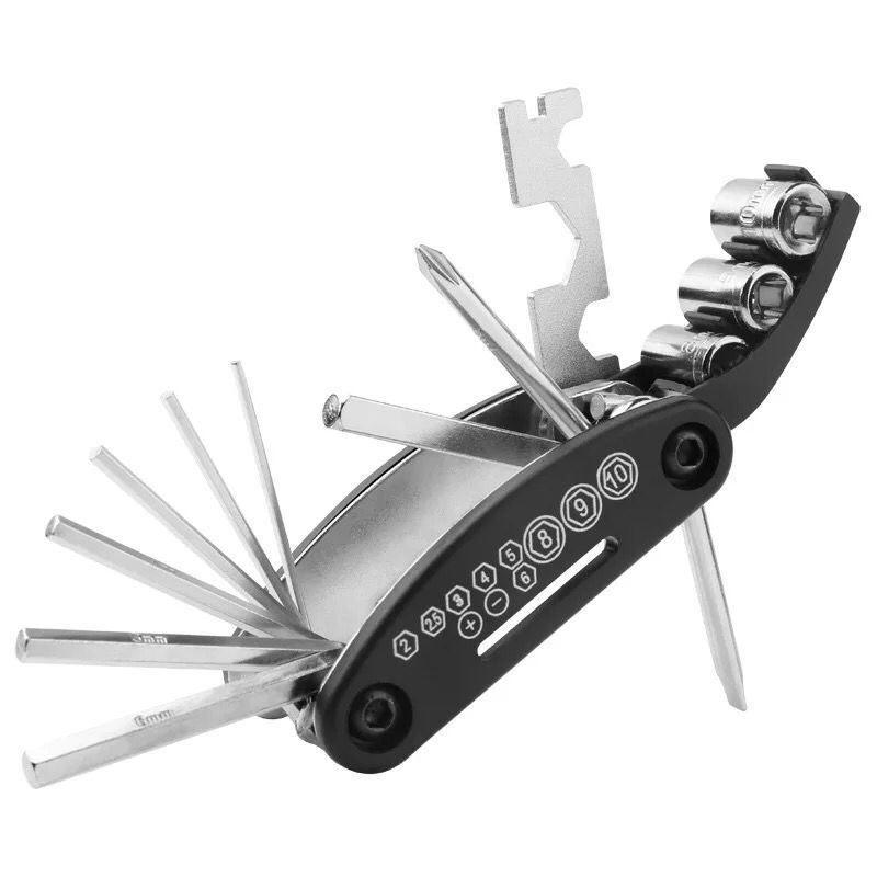 Bicycle Mountain Bike Repair Tire Repair Folding Tool Hexagonal Screwdriver Socket Wrench Multifunctional