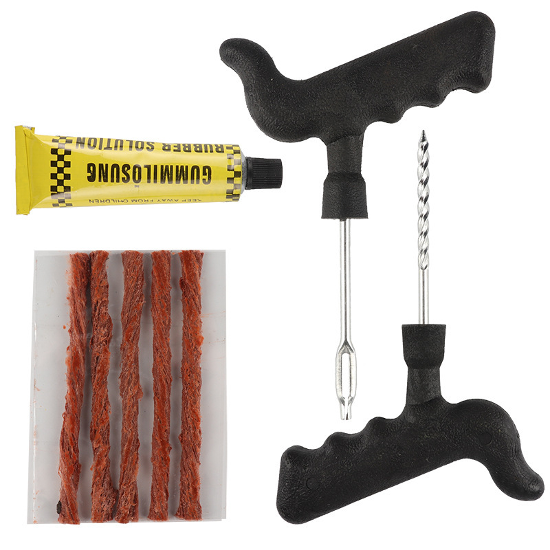 Car Tire Repairing Tools Set Vacuum Tire Motorcycle Fast Tire Repair Strip 6-Piece Repair Tools