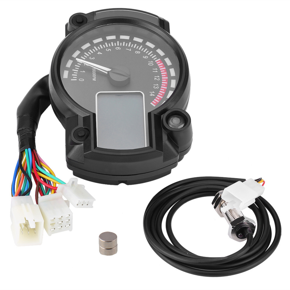 Hot Selling Motorcycle Universal Meter 7 Colors Waterproof Digital LCD Display Speedometer Odometer Tachometer