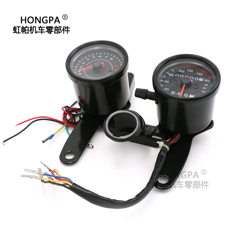 Motorcycle Modified Instrument Assembly Odometer Tachometer Odometer 12V Universal Led Retro Meter