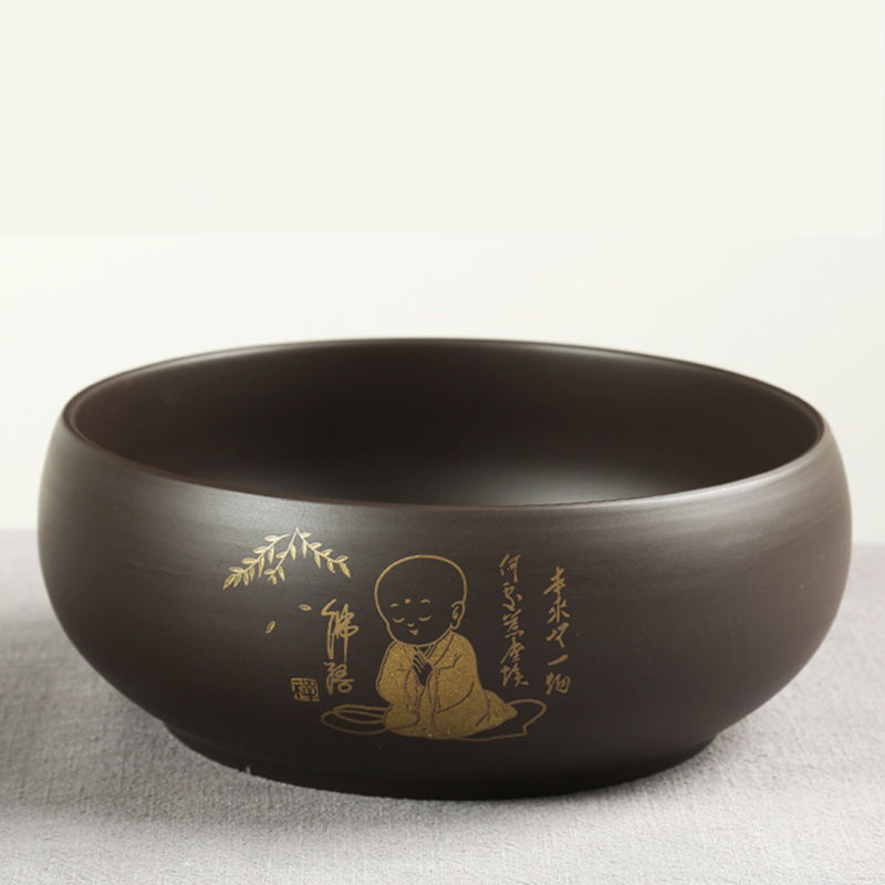Purple Sand Large Tea Wash Household Exhausted Tea Jar Kung Fu Tea Utensils Tea Cup Washing Utensils Washing Basin Small Size Writing-Brush Washer