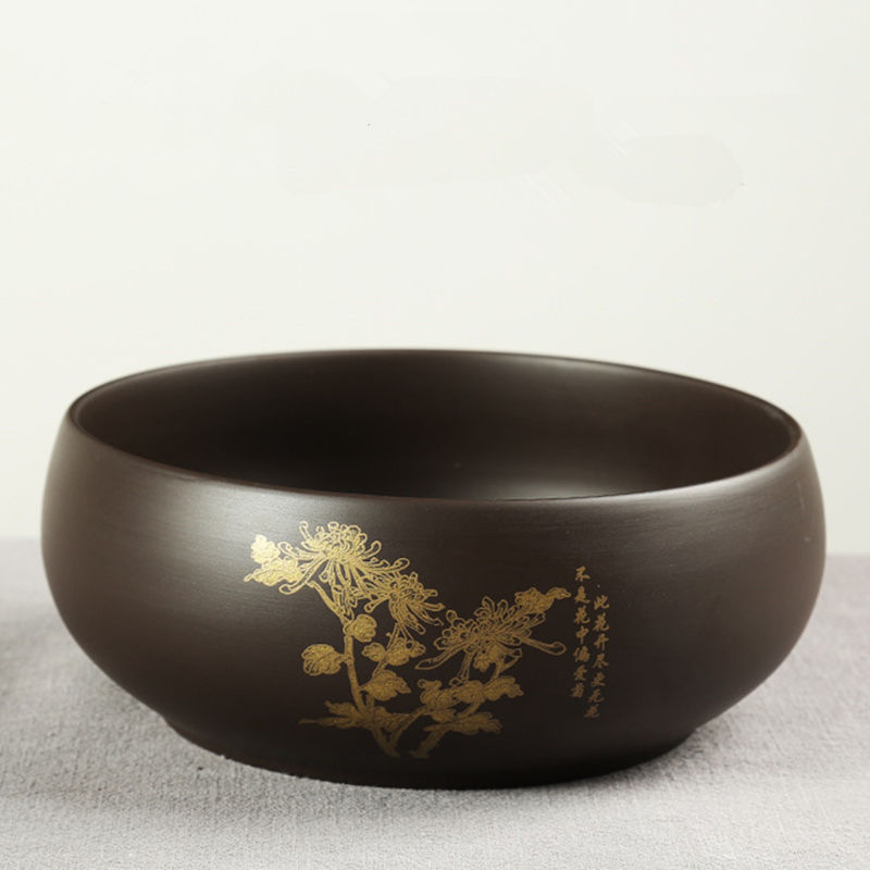 Purple Sand Large Tea Wash Household Exhausted Tea Jar Kung Fu Tea Utensils Tea Cup Washing Utensils Washing Basin Small Size Writing-Brush Washer