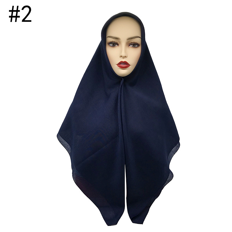 Muslim headscarf bandana women muffler Malaysia Tudung Bawal Islamic hijab square cotton hijab shawls lady solid scarf 