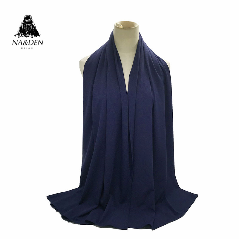Bandana women muffler solid scarf Hi-Q basic Malaysia muslim headscarf Stretch ribbed jersey Islamic breathable hijab