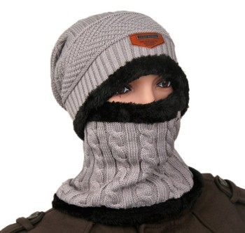Korean version of ear protector men&#039;s knitted hat with velvety and thickened woolen hat hat hat muffler hat neck muffler
