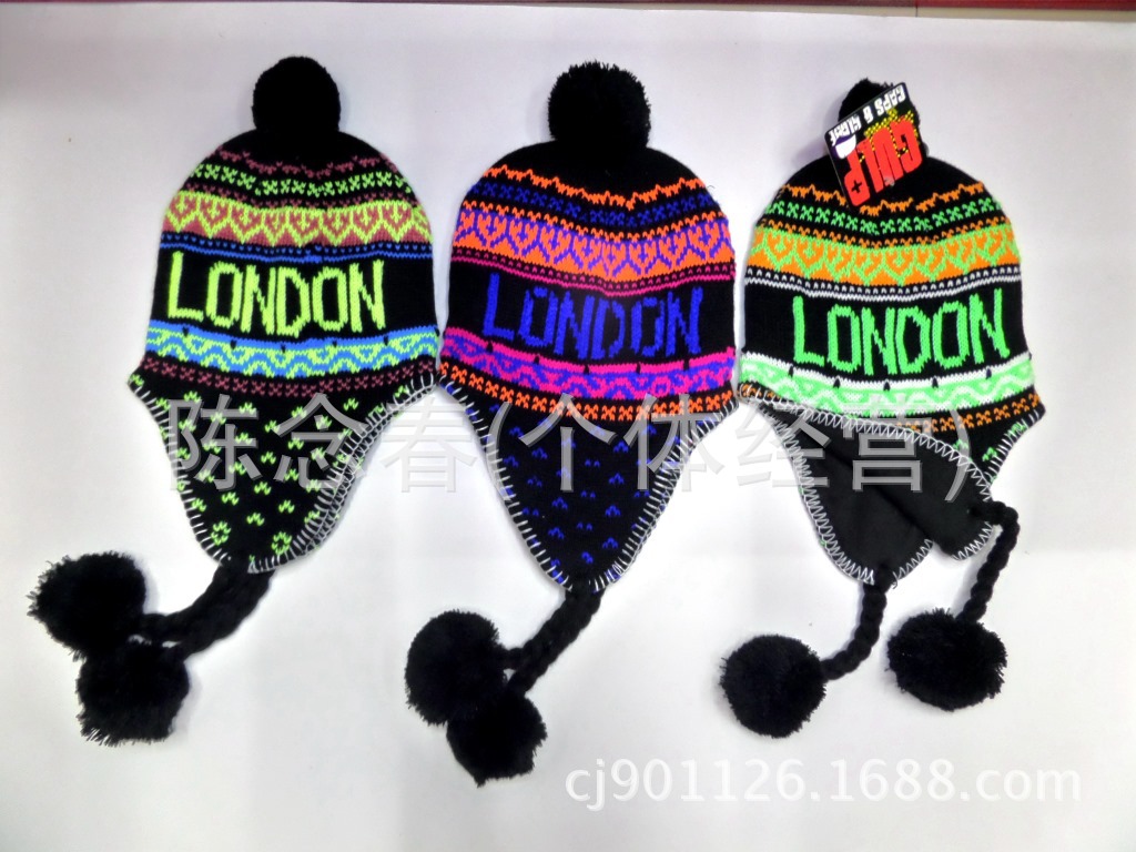 Dojo.provide Korean - style jacquard knitted ear muffler cap/fluorescent cap for spot wholesale processing