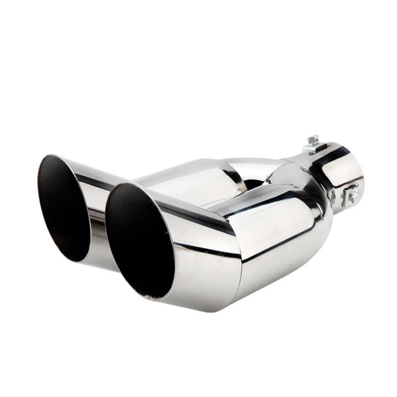 Throat One Outlet Two Car Universal Exhaust Pipe Tail Pipe Muffler Stainless Steel Modification Accessory Tail Throat