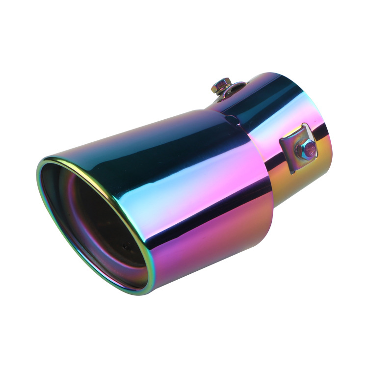 Car Exhaust Pipe Full Baked Blue Car Decorative Muffler Stainless Steel Exhaust Pipe Modification Tail Throat Universal