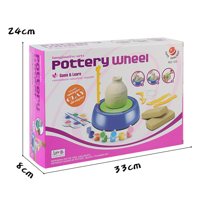 Children&#039;s Potter&#039;s Wheel Electric Toy Pottery Machine Pottery Workshop Tools Parent-Child Toys Qizhi DIY Toys