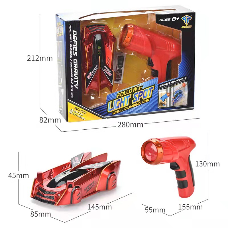Cross-Border Infrared Laser Chasing Light Induction Wall-Climbing Car Stunt Climbing Suction Wall Car Remote Control Car Four-Wheel Drive Boy Toy