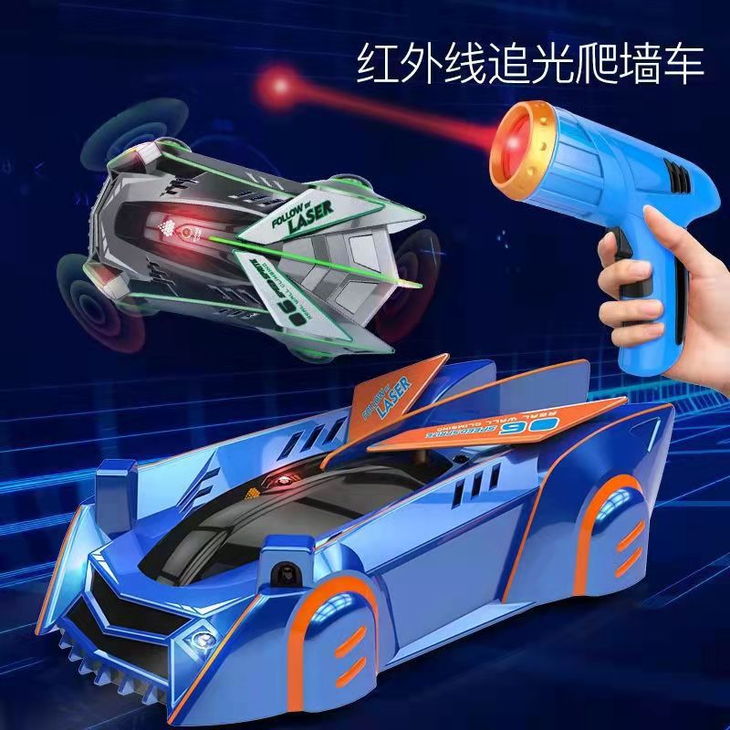 Cross-Border Infrared Laser Chasing Light Induction Wall-Climbing Car Stunt Climbing Suction Wall Car Remote Control Car Four-Wheel Drive Boy Toy