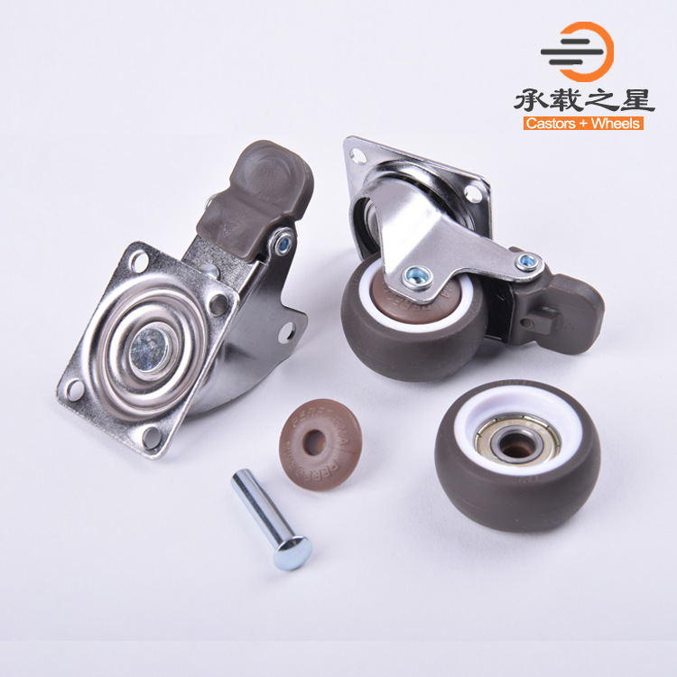 1-Inch 1.25-Inch 1.5-Inch 2-Inch Xiangrong Caster Furniture Universal Wheel Brake Mute Wheels Rubber Feet Wheel