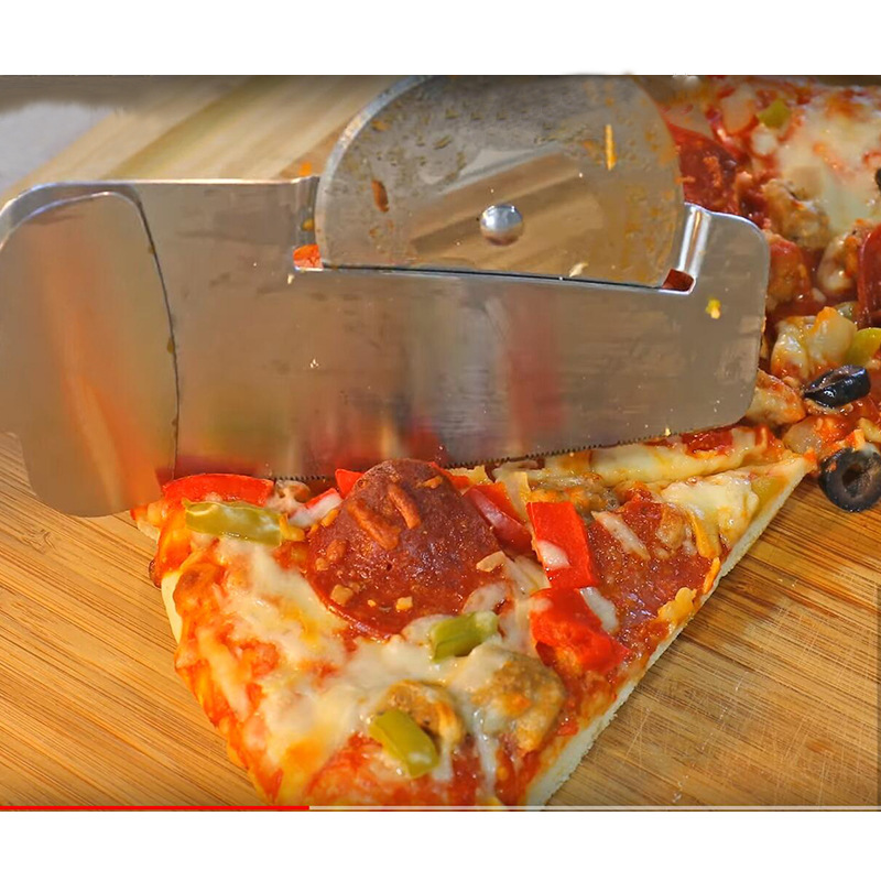 Pizza Cutter Stainless Steel FourinOne Small Clip Bicycle Pizza Cutter Pizza Cut Pizza Wheel Knife