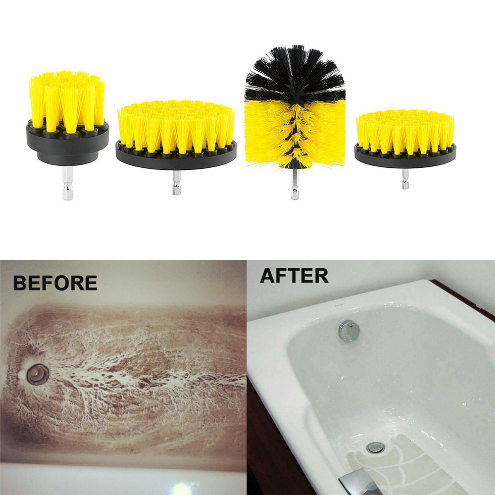 CrossBorder Hot 4Piece Electric Drill Brush Cleaning Brush Electric Drill Bruch Head Set Car Wheel Hub Cleaning Brush