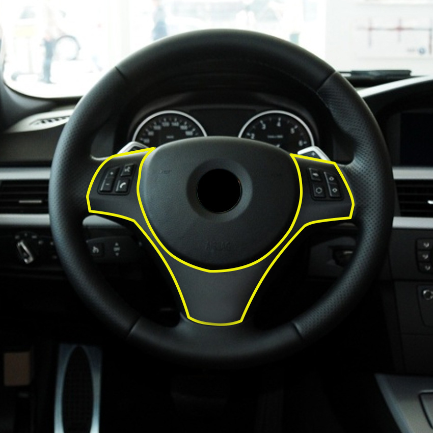 Suitable for BMW 3 Series E90 05-12 Steering Wheel Decorative Frame Stickers Interior Car Stickers Modification