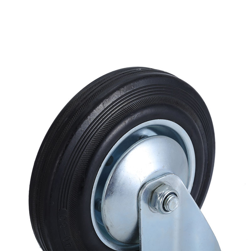 Industrial Rubber Wheel 3Inch 35Inch 4Inch 5Inch 6Inch 8Inch Black Ribbon Brake Universal Wheel Barrow Caster Whole