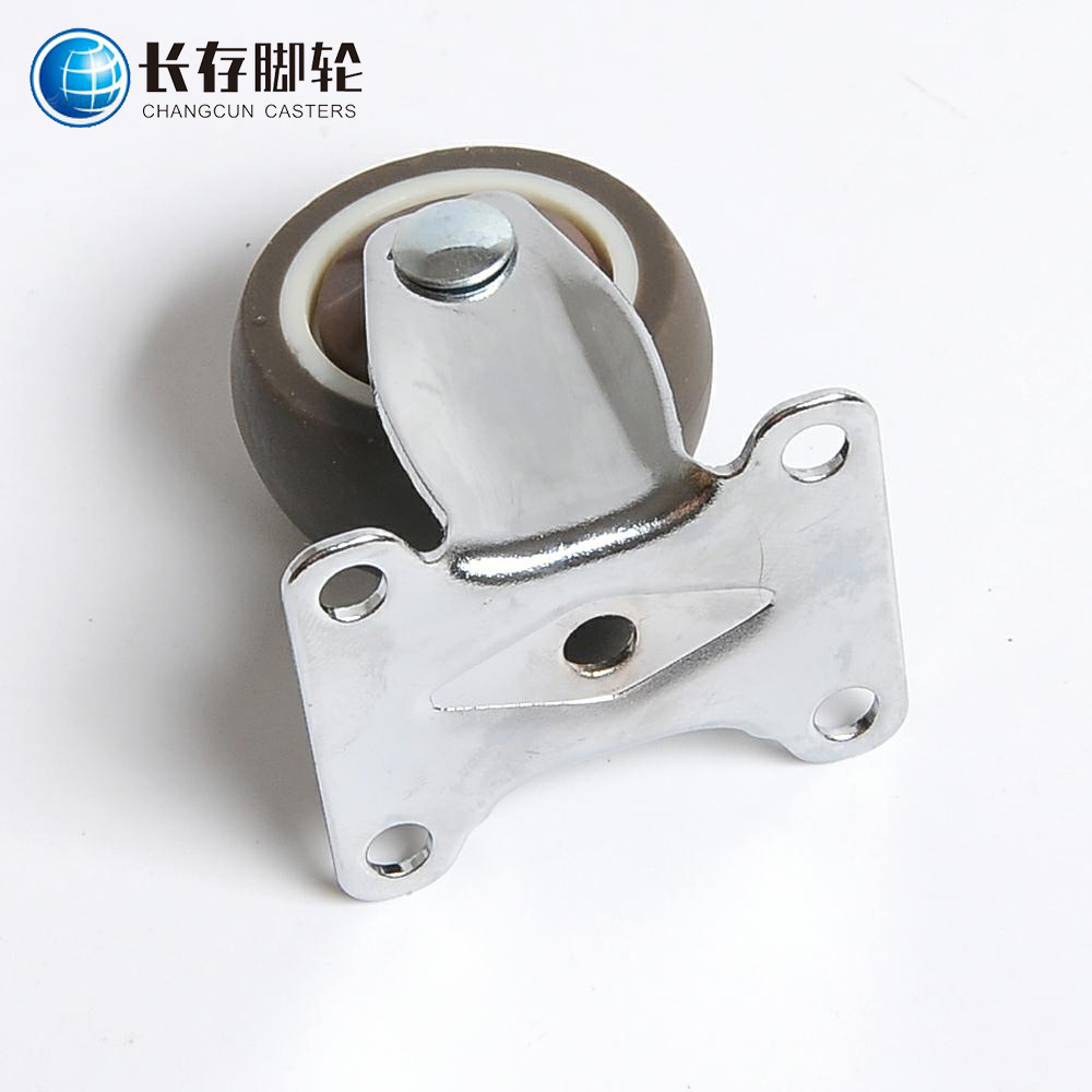 Cross-Border 1-Inch 1.5-Inch 2-Inch Gray TPR Directional Casters Do Not Hurt the Floor Fixed Casters Mute Small Wheels