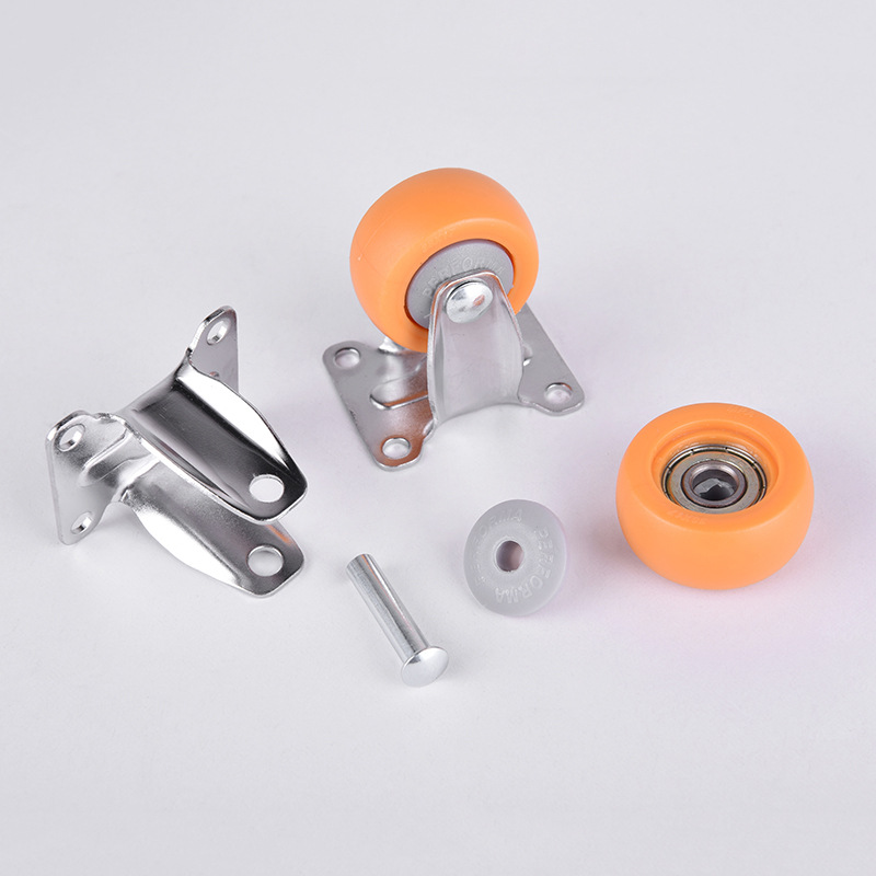 OneInch 125Inch 15Inch 2Inch Car Furniture Yellow Universal Wheel WearResistant ional Brake Furniture Mini Pulley