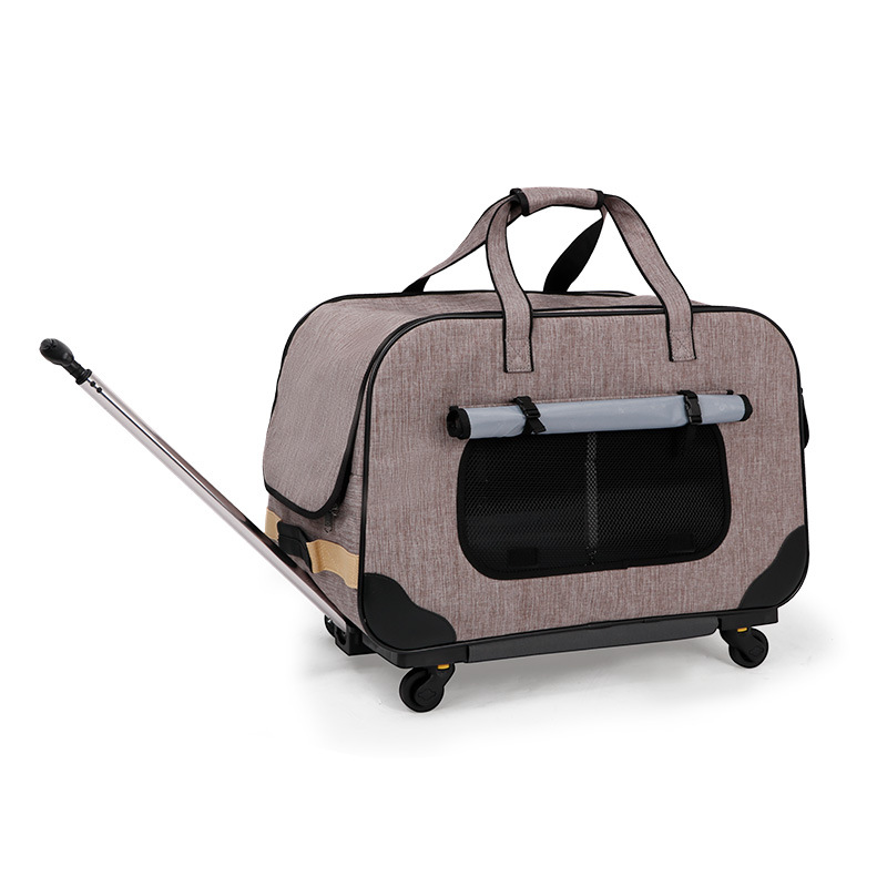 Dodopet Dog Diaper Bag Four-Wheel Foldable Upright Luggage Cat Pet Stroller Breathable Cat and Dog Luggage