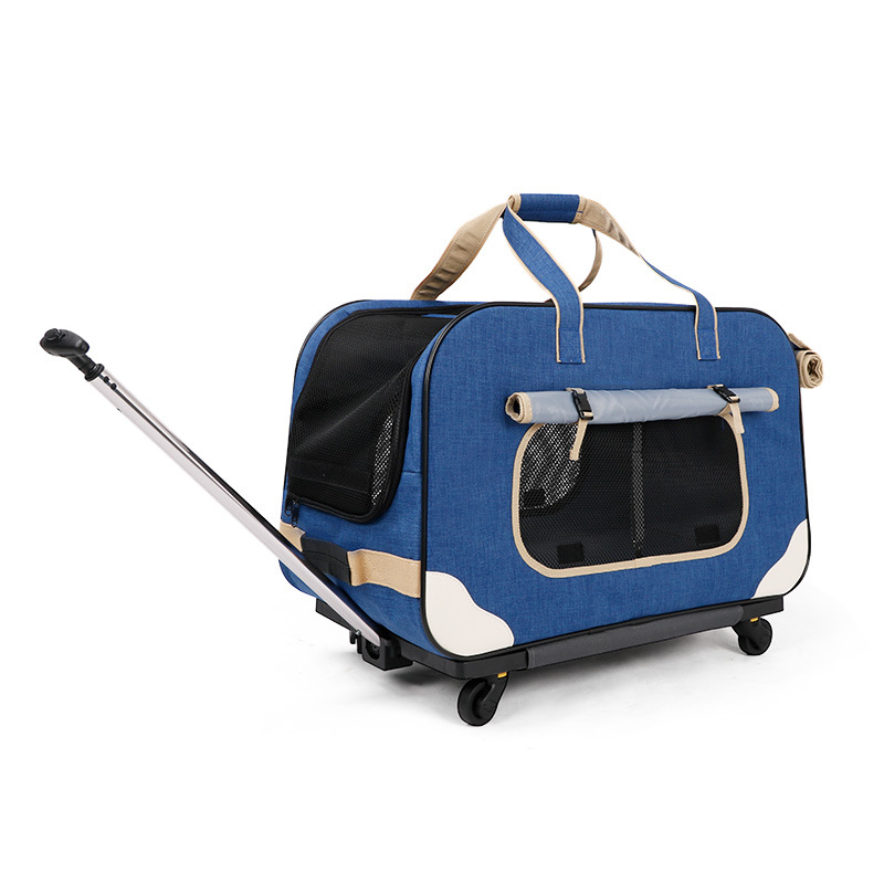 Dodopet Dog Diaper Bag Four-Wheel Foldable Upright Luggage Cat Pet Stroller Breathable Cat and Dog Luggage
