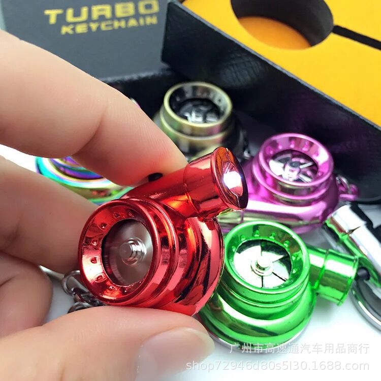 Cross-Border Dedicated Keychain Modified LED Light Turbine Modification Keychain Turbo Key Turbo Wheel Hub