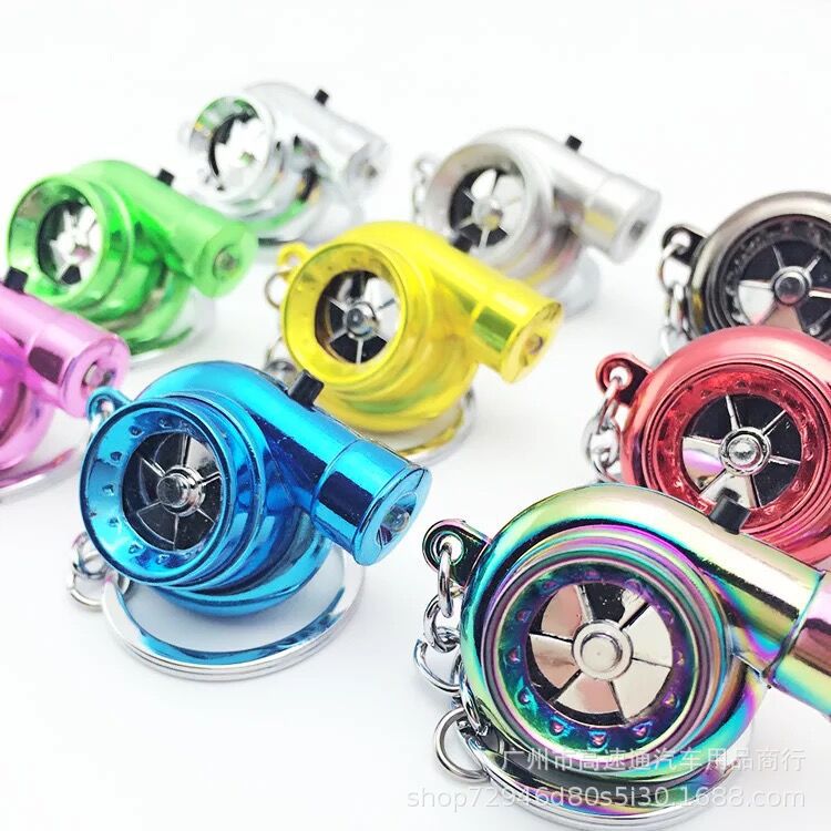 Cross-Border Dedicated Keychain Modified LED Light Turbine Modification Keychain Turbo Key Turbo Wheel Hub