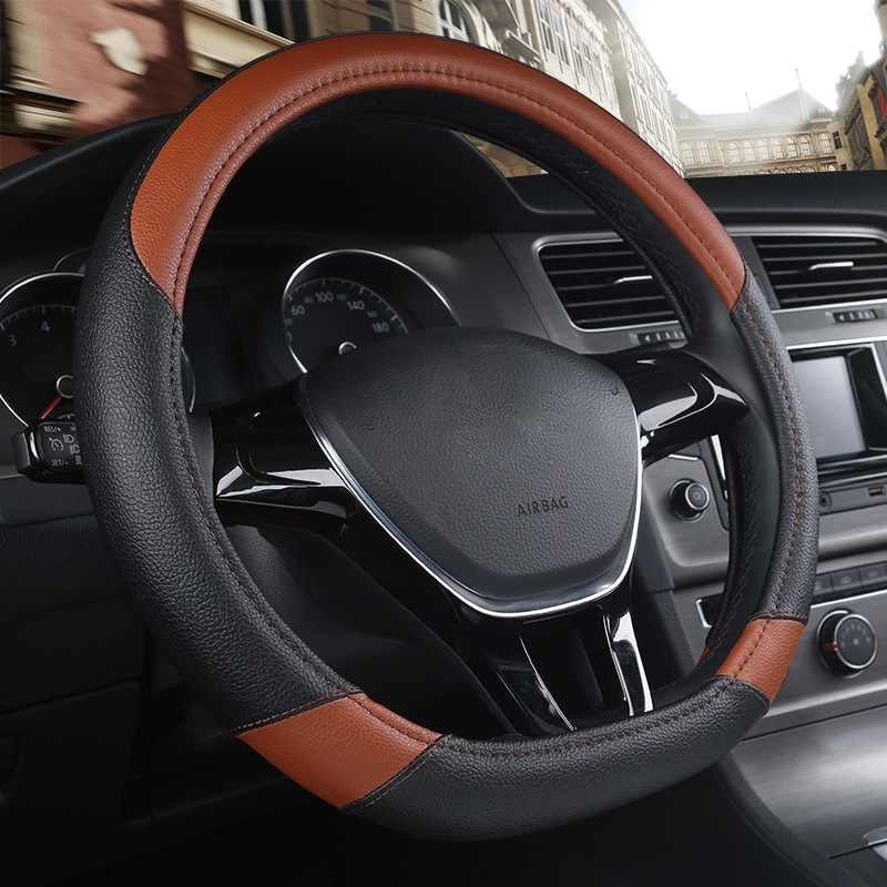 Car steering wheel cover D general purpose steering wheel cover odorless leather handle cover two color fashion steering