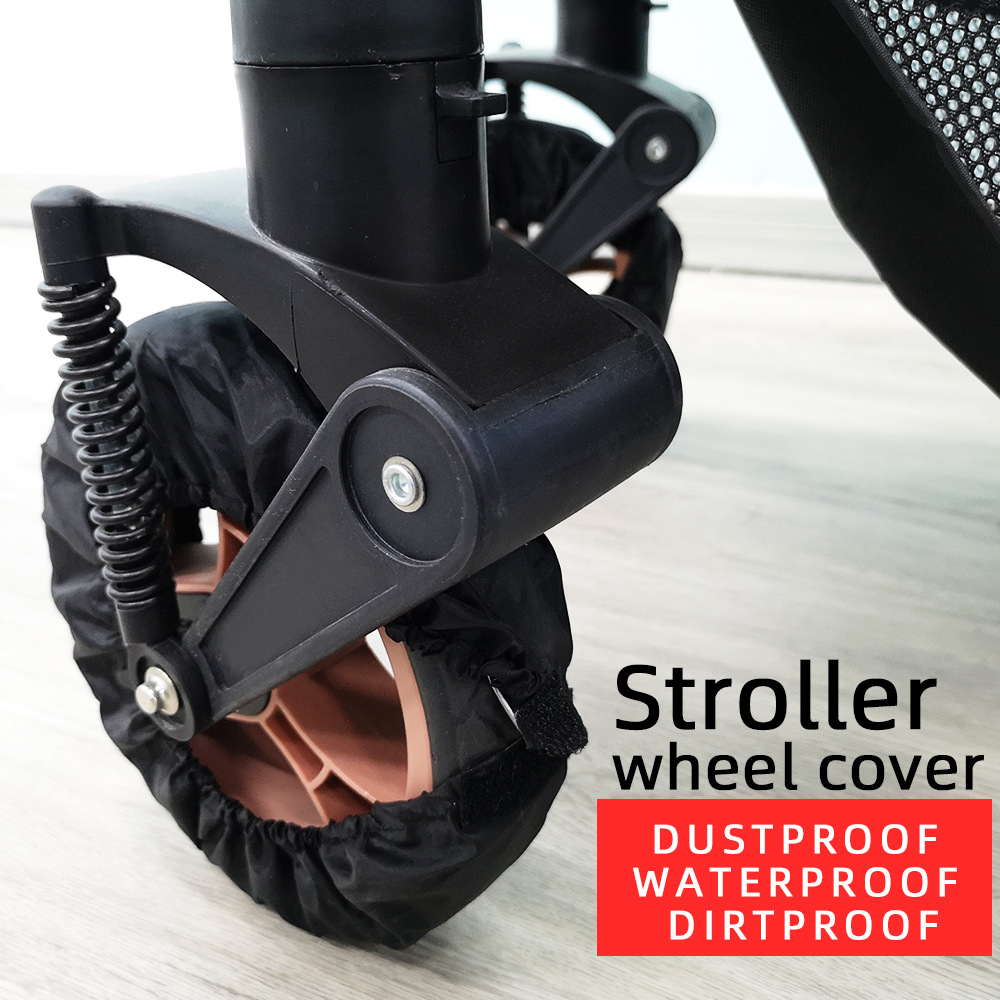 Plus-Sized Baby Stroller Umbrella Car Anti-Dirty Dustproof Waterproof Push Wheel Cover Can Also Roll Wheels Sets