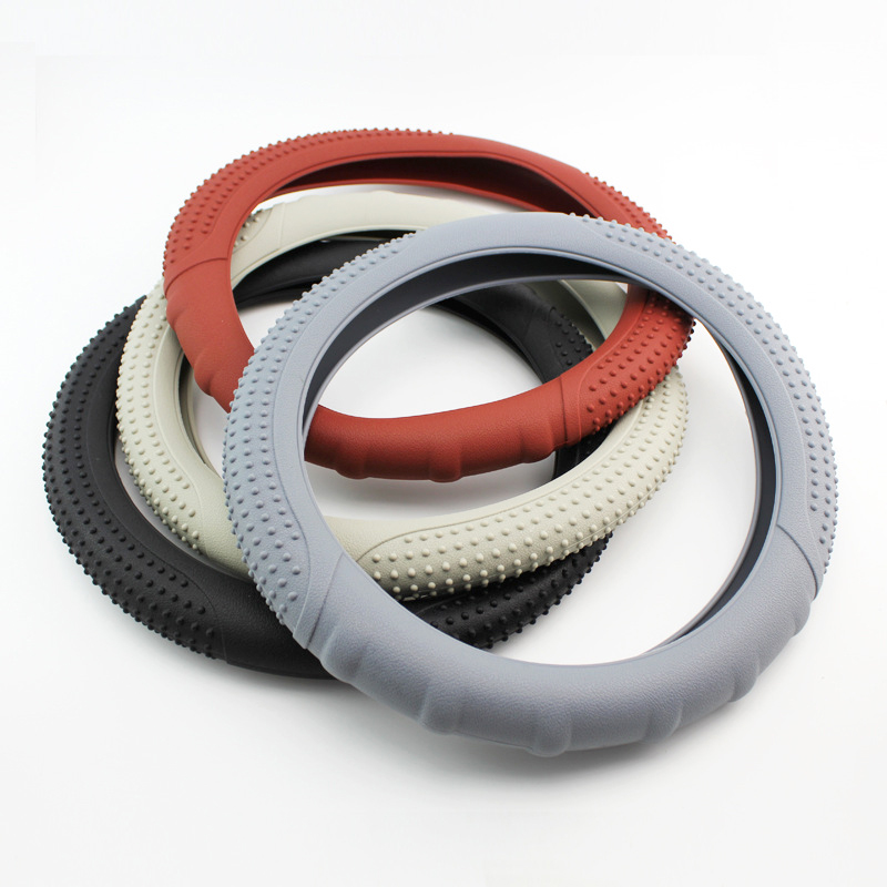 Silicone Steering Wheel Cover Grain Pattern Fashion Model Wear-Resistant Silica Gel Steering Wheel Cover Car Universal Non-Slip Steering Wheel Cover
