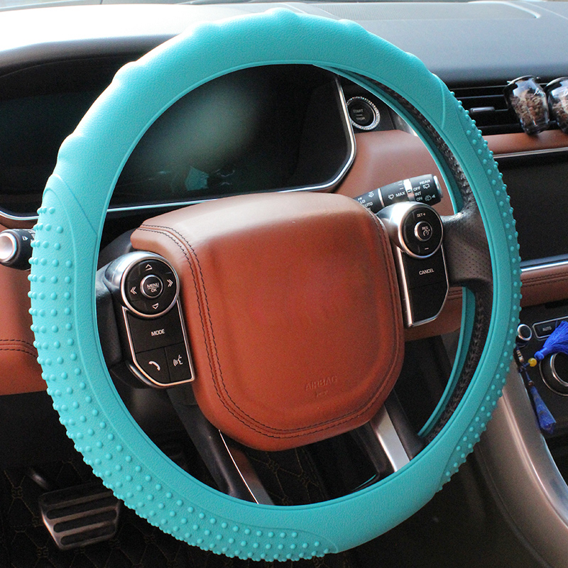 Silicone Steering Wheel Cover Grain Pattern Fashion Model Wear-Resistant Silica Gel Steering Wheel Cover Car Universal Non-Slip Steering Wheel Cover