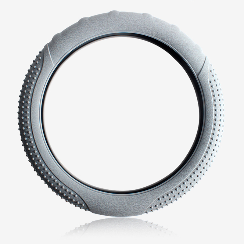 Silicone Steering Wheel Cover Grain Pattern Fashion Model Wear-Resistant Silica Gel Steering Wheel Cover Car Universal Non-Slip Steering Wheel Cover