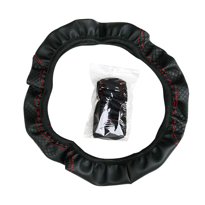 Automotive Steering Wheel Cover Fiber Leather Doubleround Inner Elastic Band Grip Cover AliExpress CrossBorder Trade