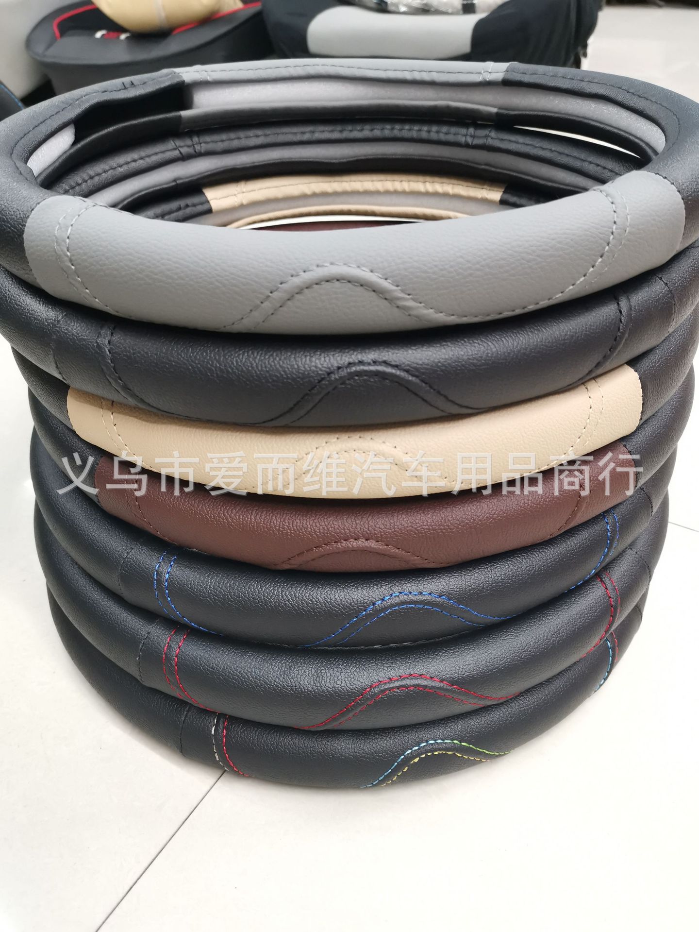 The Factory wholesale many kinds of Automobile steering wheel cover embossed PVC and other export steering wheel