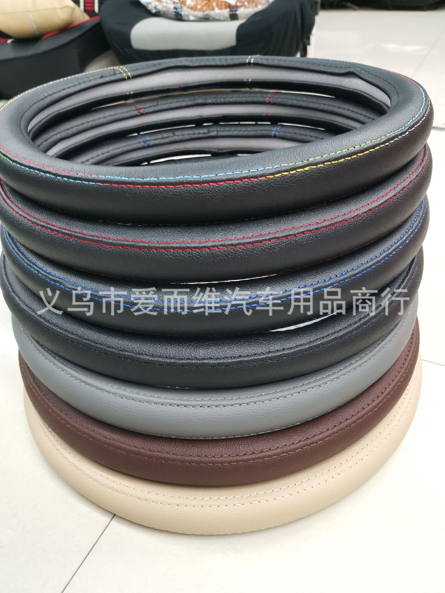 The Factory wholesale many kinds of Automobile steering wheel cover embossed PVC and other export steering wheel
