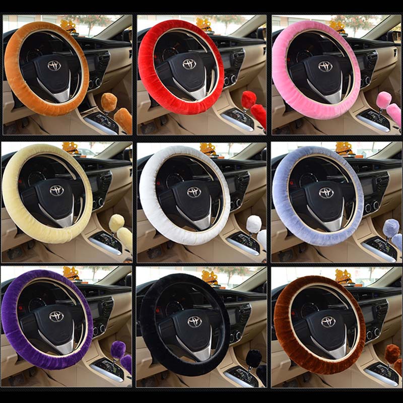 Car Steering Wheel Cover Plush Pull Grip Cover Environmental Protection Warm for Both Men and Women Steering Wheel Set