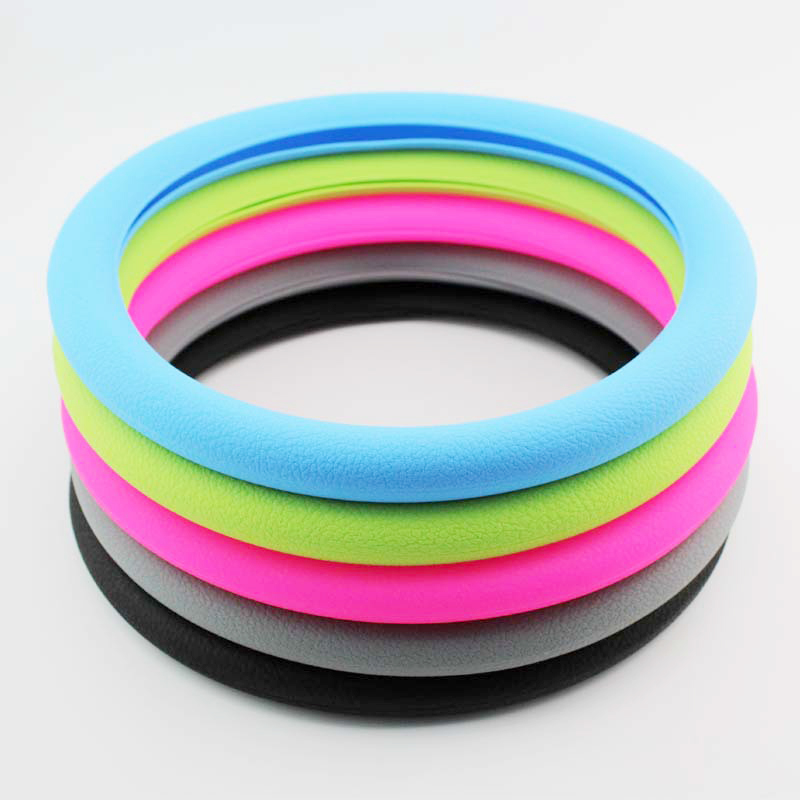 Silicone Ultra-Thin Steering Wheel Cover Lychee Pattern Four Seasons Universal Non-Slip Sweat-Proof Wear-Resistant Odorless Washable Handle Cover