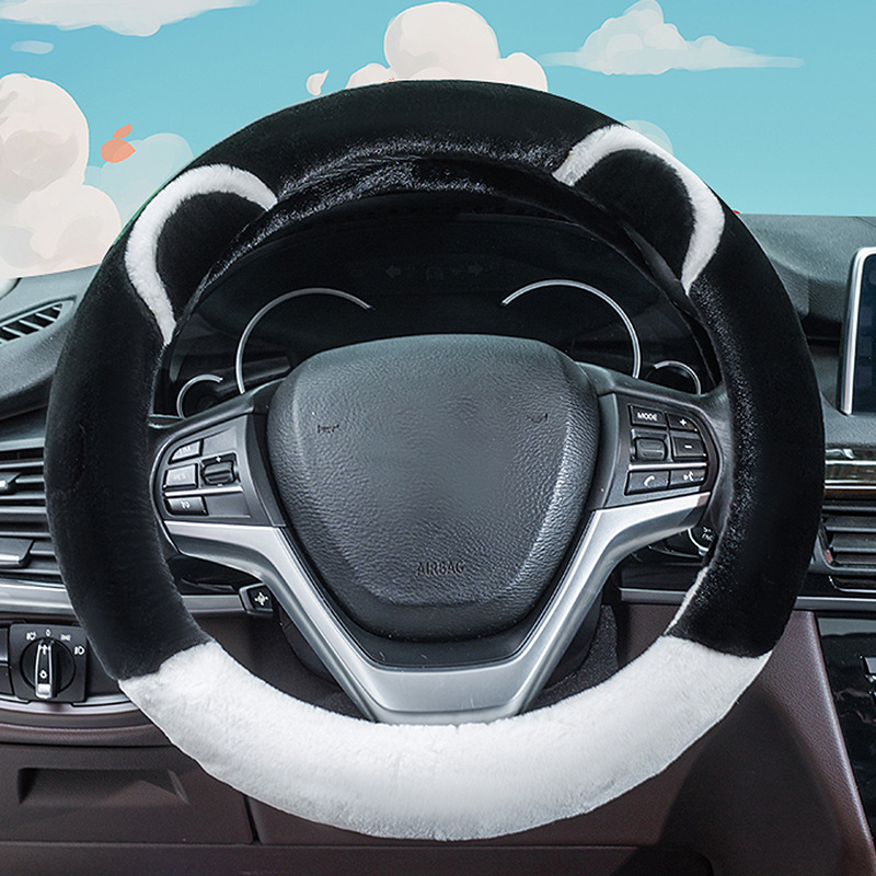 Wheel Cover Winter Imitate Rex Rabbit Fur Universal Car Steering Wheel Cover NonSlip Warm Car Handle Cover Generation