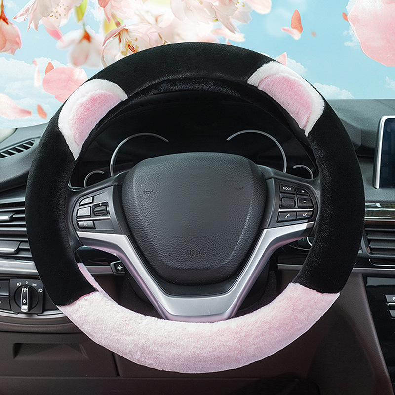Wheel Cover Winter Imitate Rex Rabbit Fur Universal Car Steering Wheel Cover NonSlip Warm Car Handle Cover Generation