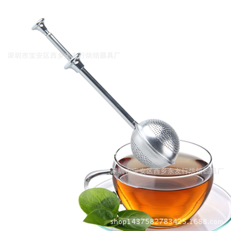 Syringe 304 Stainless Steel Tea Filter Retractable Tea Strainer Reusable Filter Seasoning Ball High-Grade Tea Strainer