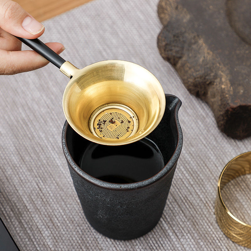 Pure Copper Tea Leak Creative Tea Filter Tea Making Tea Strainer Japanese Tea Separator Funnel Tea Funnel Set Tea Set