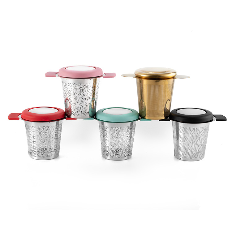 Barrel without Silicone Cover Filter Mesh Binaural Tea Strainer Coffee Strainer Tea Making Device Filter Partition