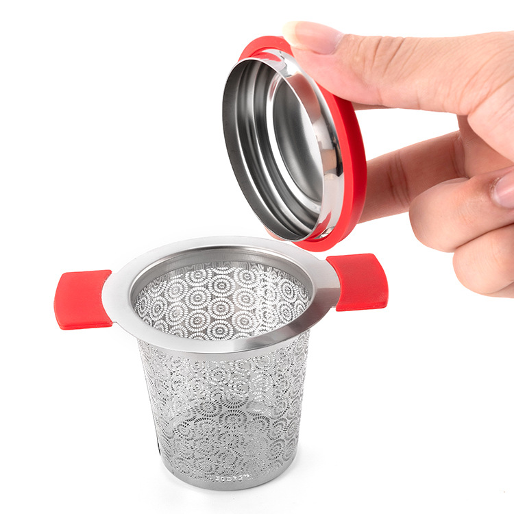 Barrel without Silicone Cover Filter Mesh Binaural Tea Strainer Coffee Strainer Tea Making Device Filter Partition